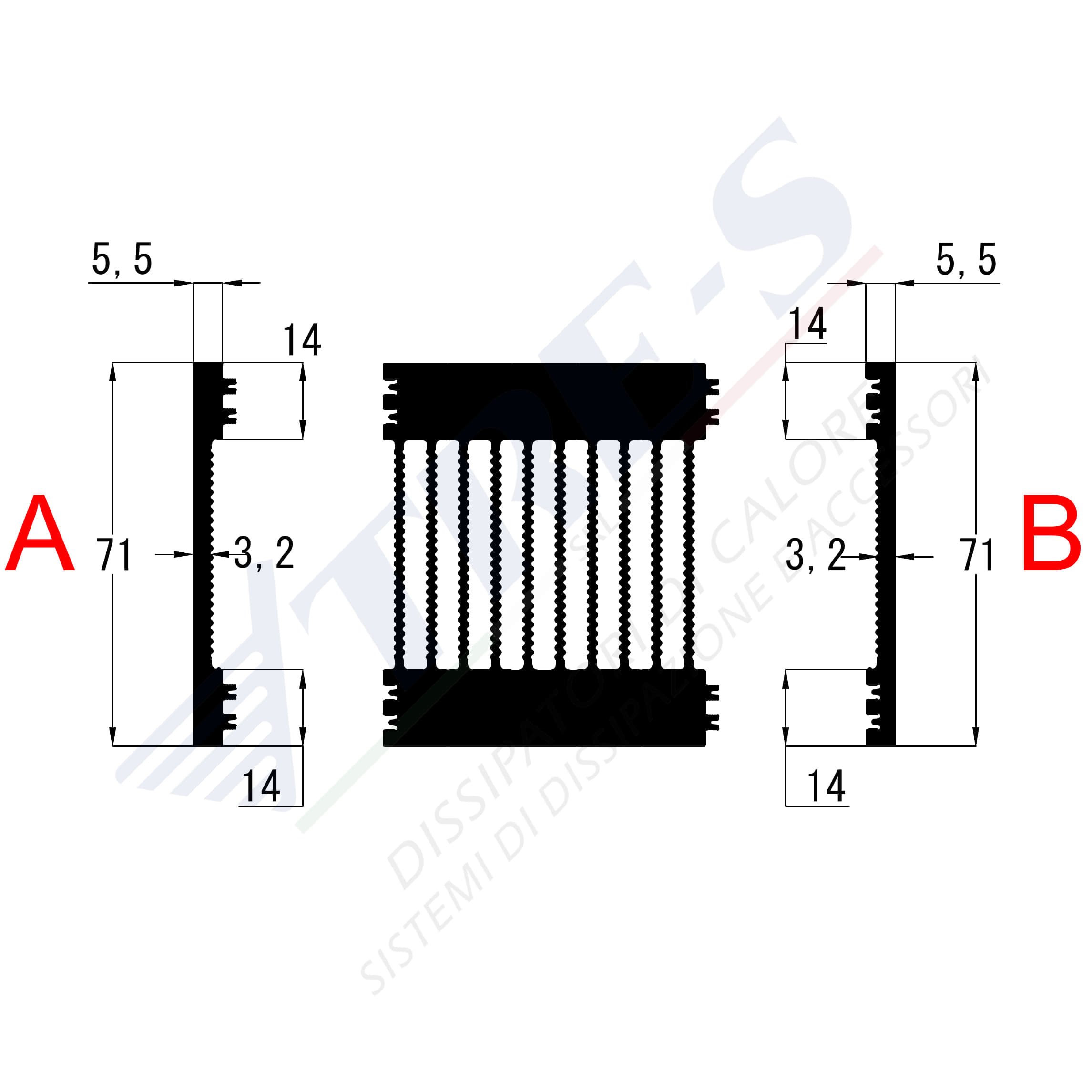PRI1048 AB - Dissipatori incastrati PRI1048 AB - Dissipatori incastrati