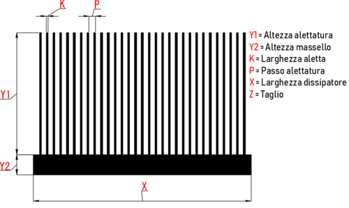 Assemblato in rame e alluminio - Dissipatori assemblati in rame-alluminio Assemblato in rame e alluminio - Dissipatori assemblati in rame-alluminio