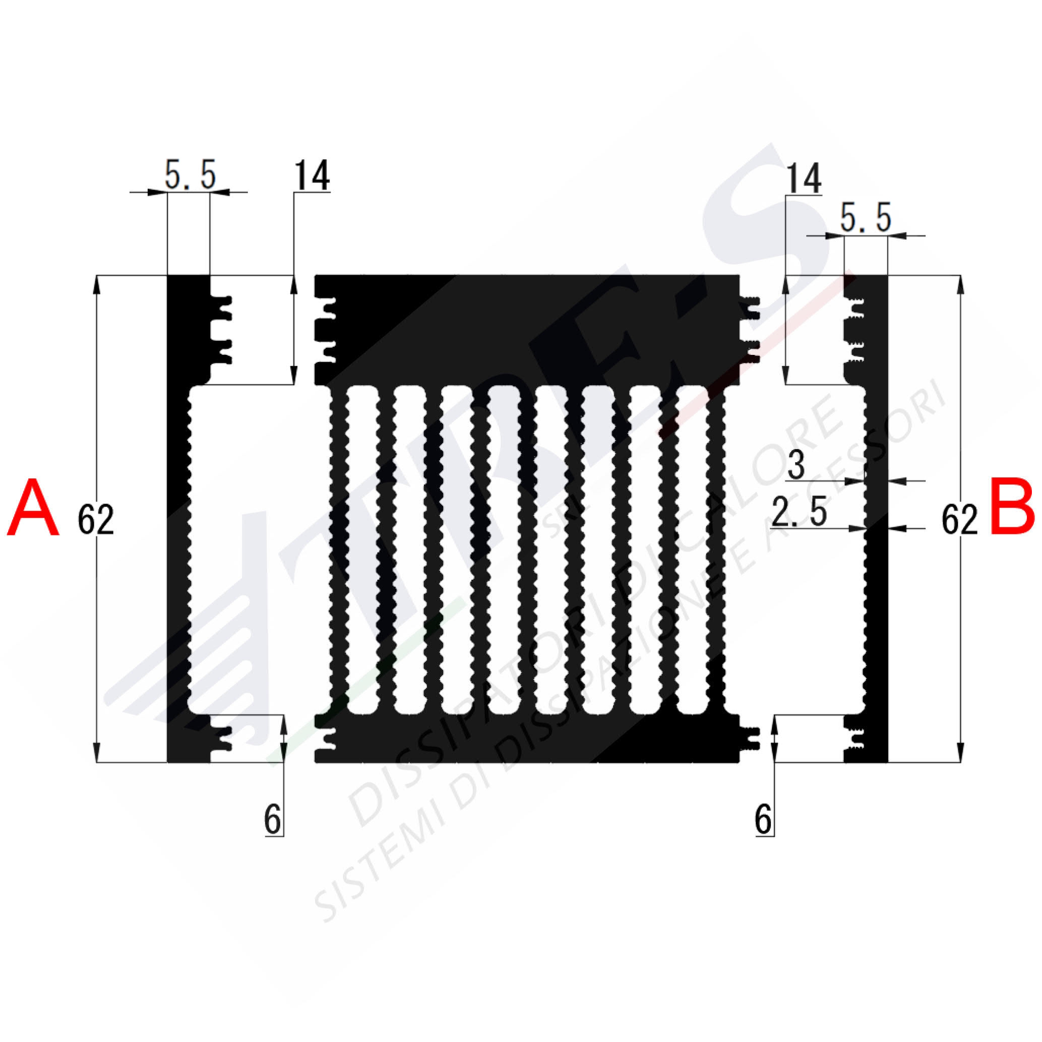 Dissipatore di calore PRI1007AB