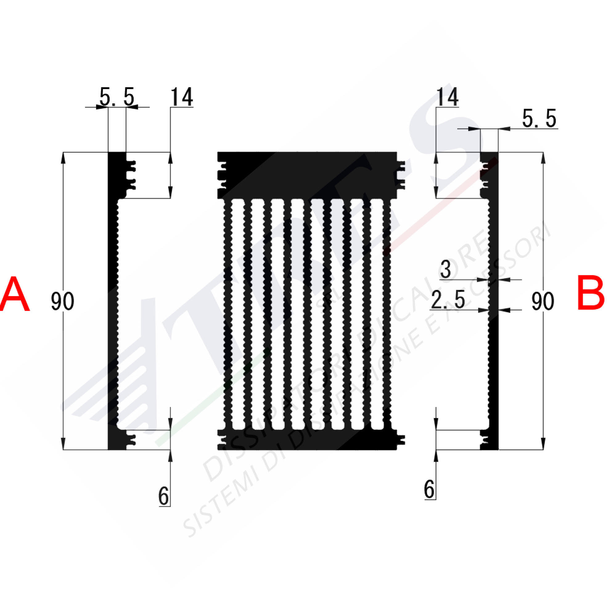 PRI1008AB - Dissipatori incastrati