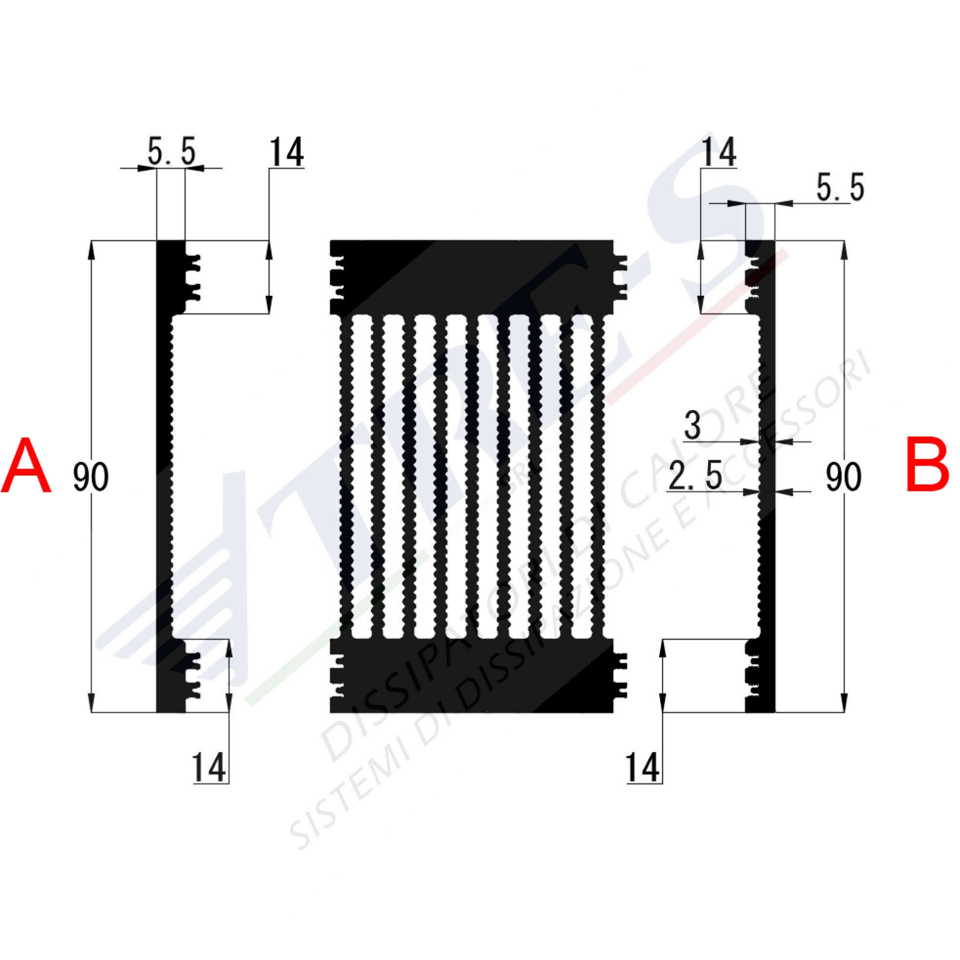 Dissipatore di calore PRI1011AB