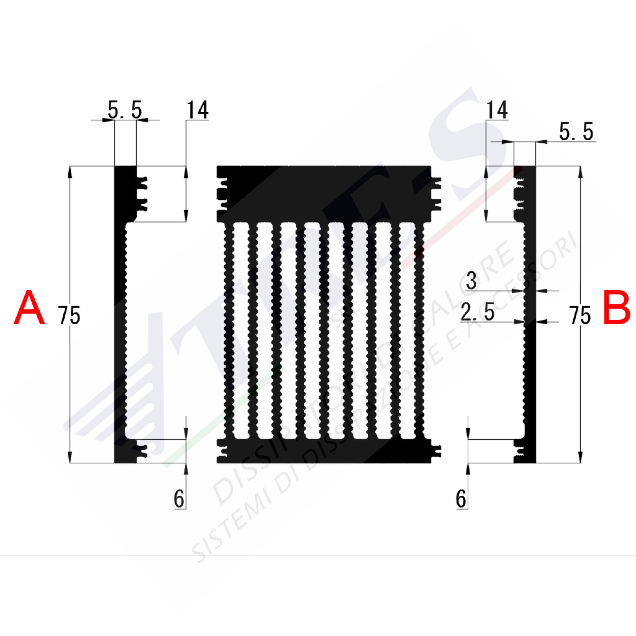 Dissipatore di calore PRI1017AB