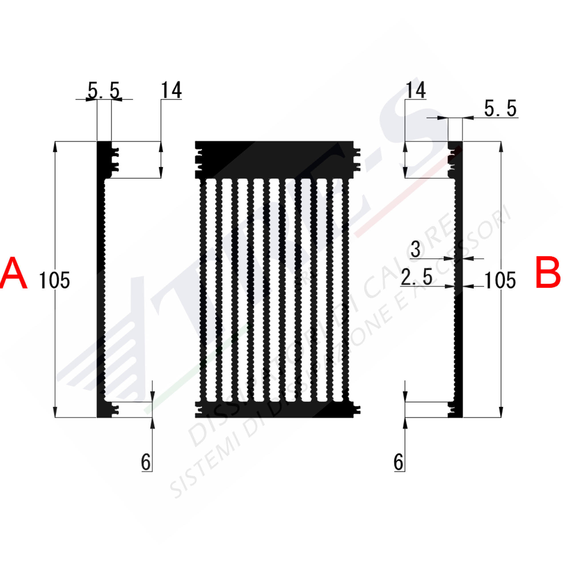 PRI1025AB - Dissipatori incastrati