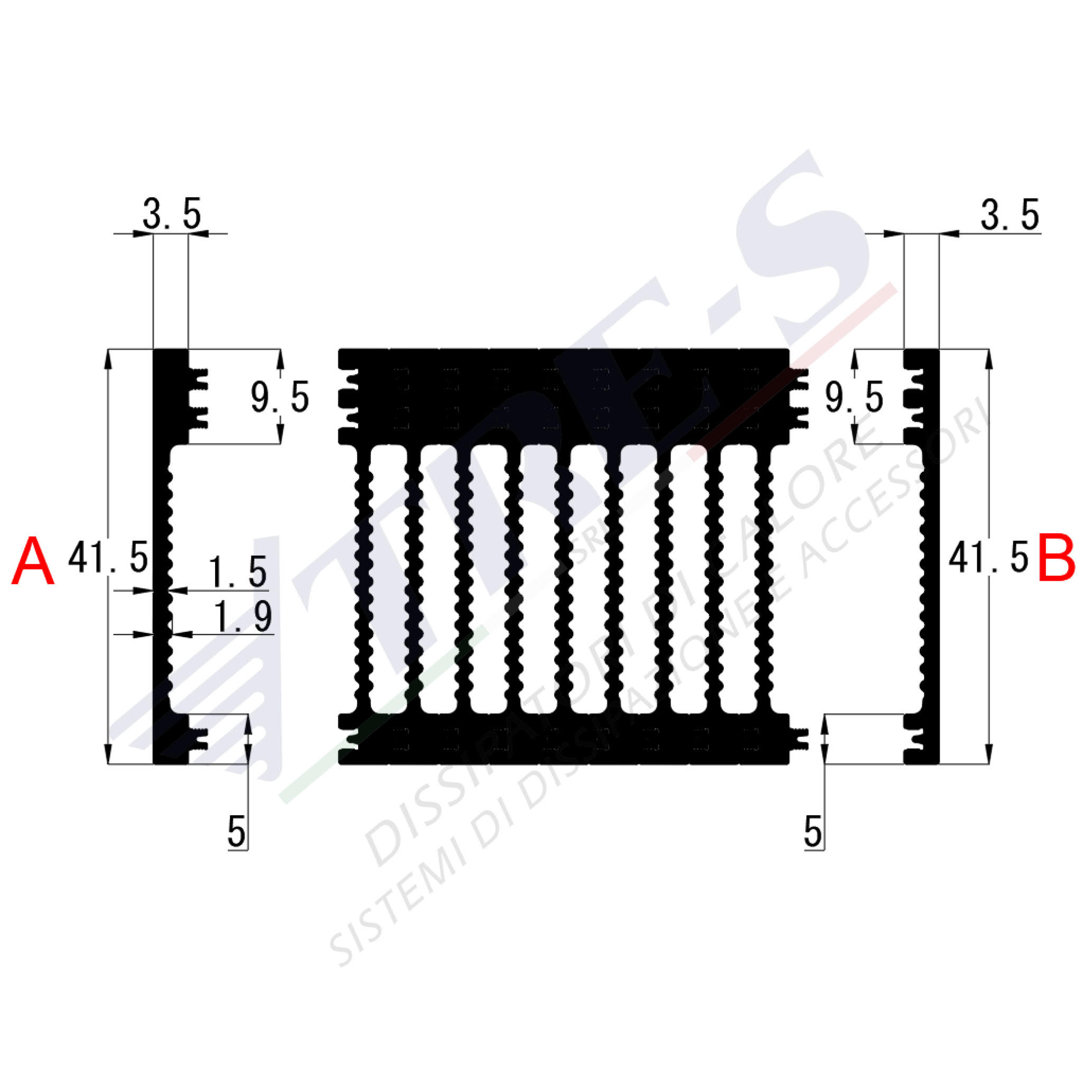 Dissipatore di calore PRI1041 AB