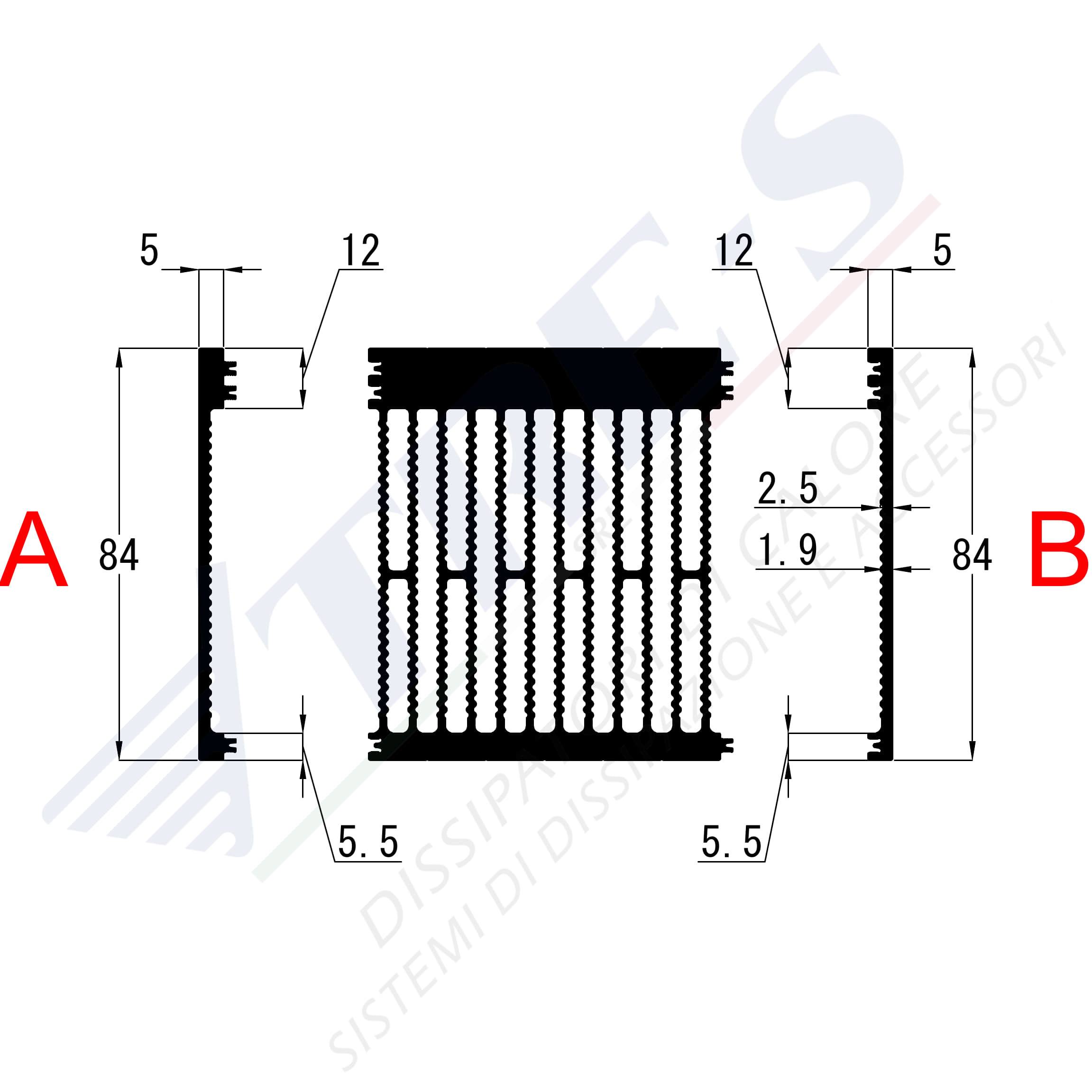 Dissipatore di calore PRI1044 AB