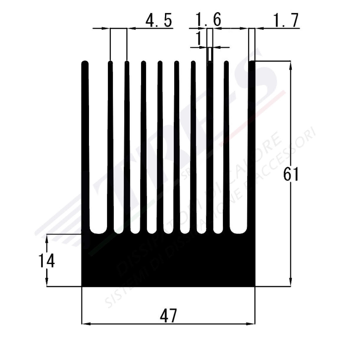 PRO1335 - Dissipatori per moduli di potenza PRO1335 - Dissipatori per moduli di potenza